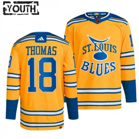 Lapsille NHL St. Louis Blues Pelipaita Robert Thomas 18 Adidas 2022-23 Reverse Retro 2.0 Keltainen Authentic